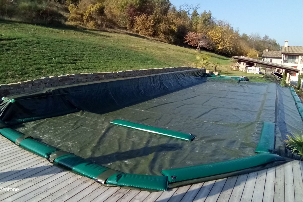 Telo di Copertura invernale per piscina di mt. 12,00x7,00 incluso tubolari