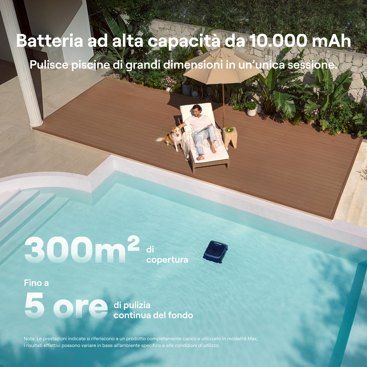 Beatbot Sora P7 batteria 10000 mAh, piscine fino a 300 m²