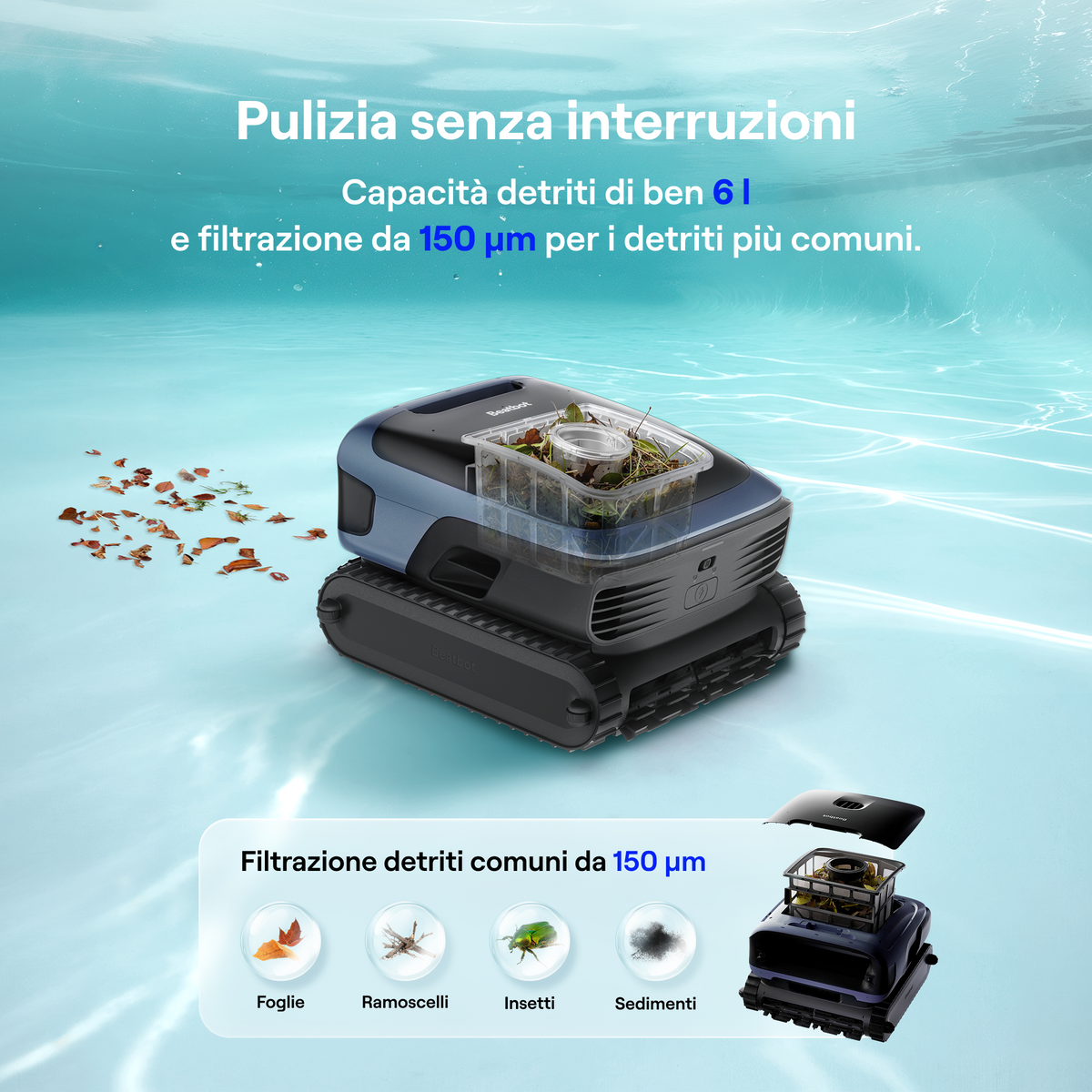 Beatbot Sora P7 cestello 6 litri filtro 150 µm