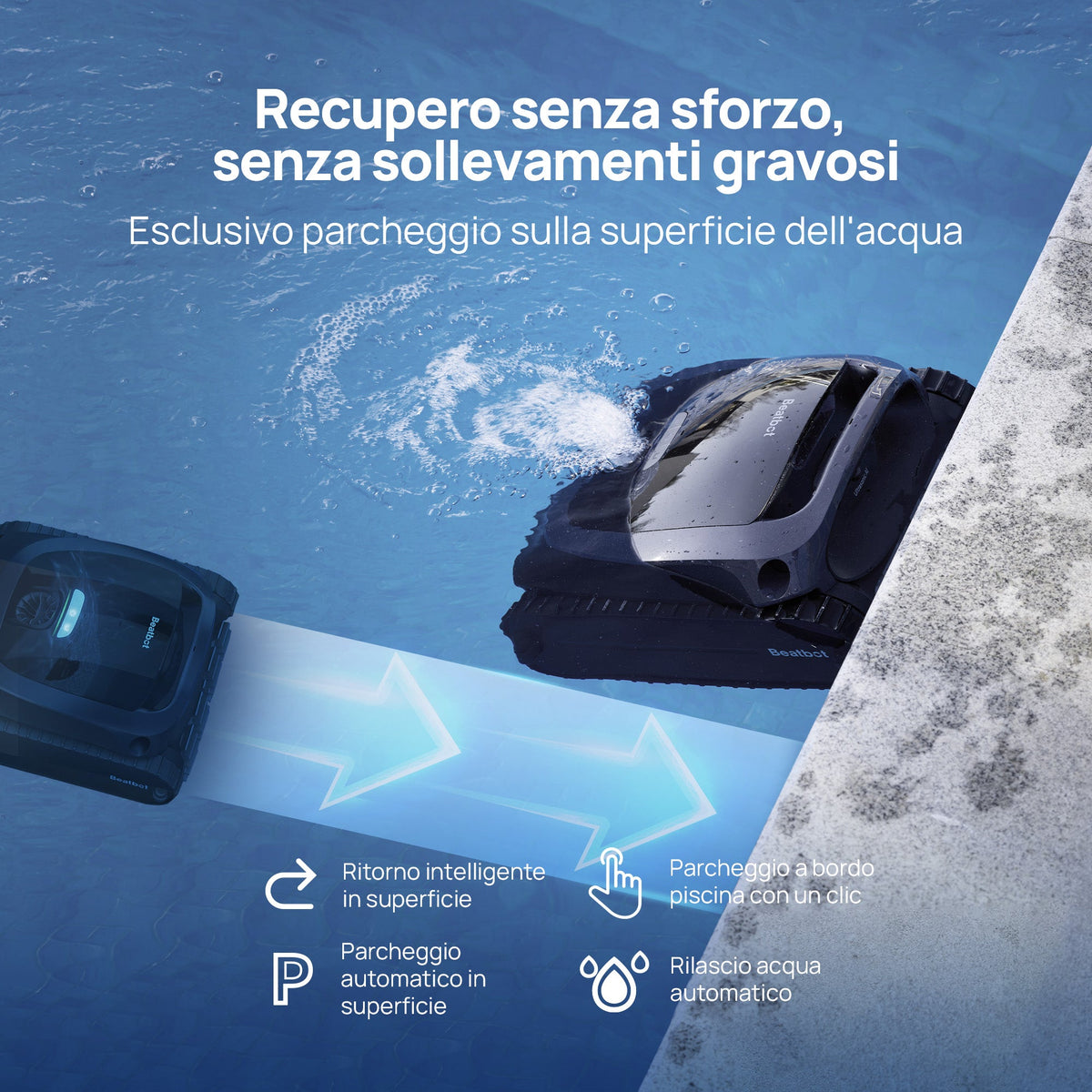 Beatbot AquaSense 2 parcheggio in superficie
