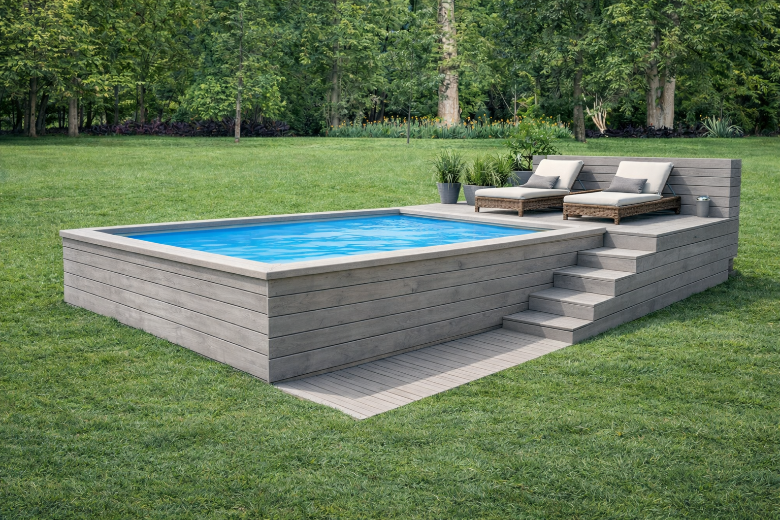 Piscina fuori terra ESSENZIALE di  mt. 2,80x3,76 h.125