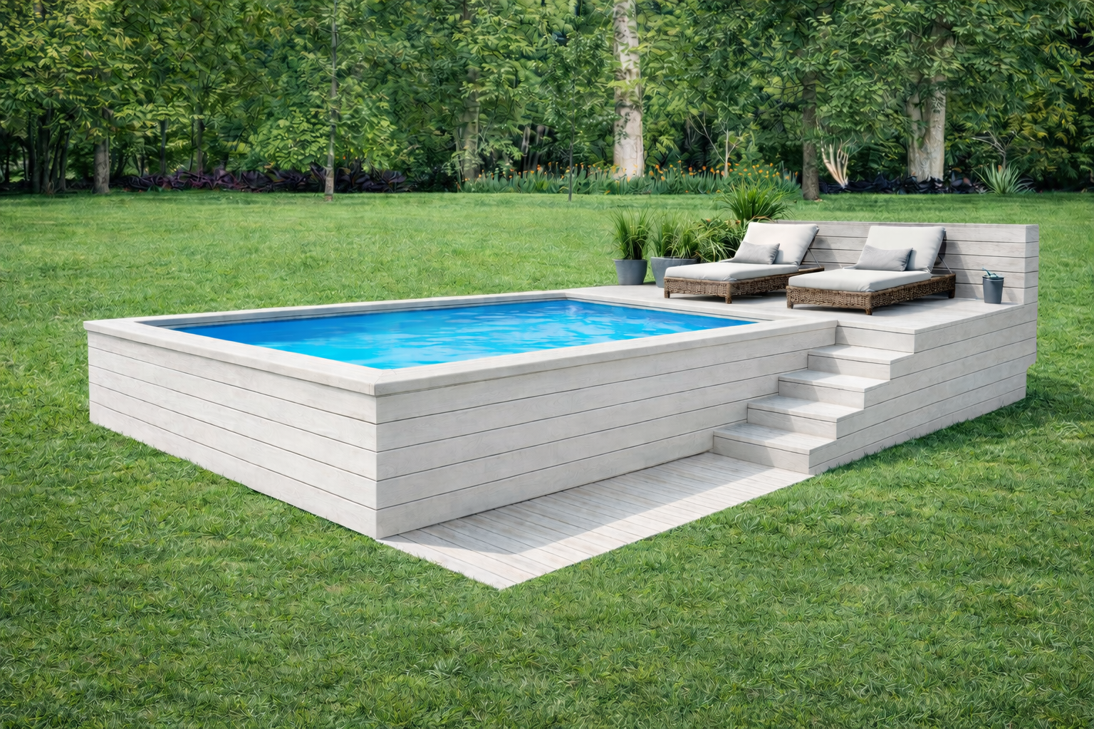 Piscina fuori terra ESSENZIALE di  mt. 2,80x3,76 h.125