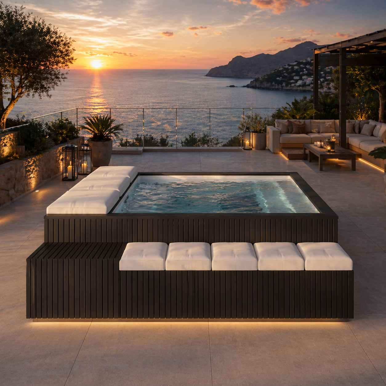Piscina Fuori terra 3,00x2,36 h.0,83 cm Divanetti inclusi
