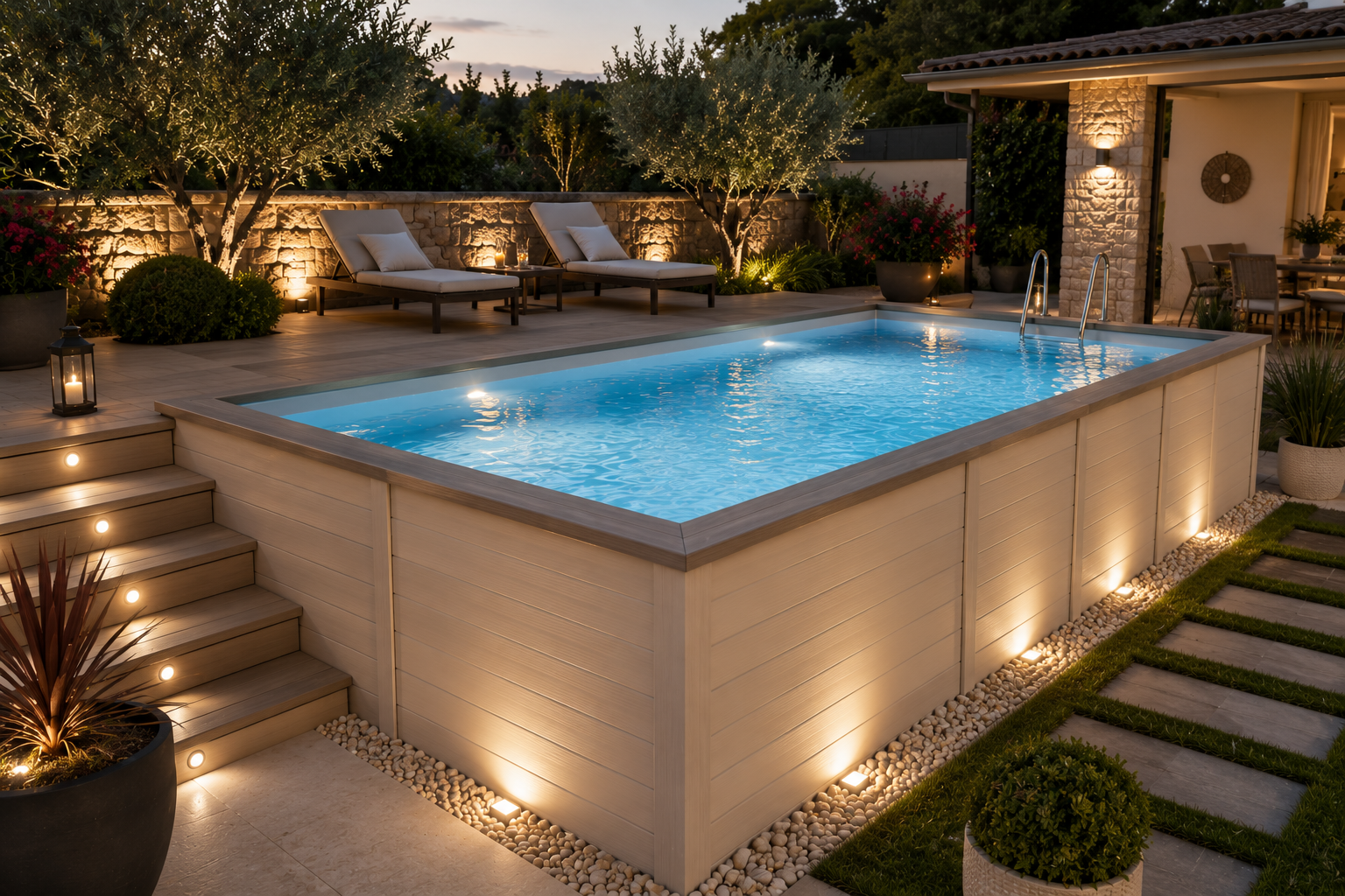 Piscina Fuori Terra Autoportante in Acciaio - L 6x3 mt - H 1,20 mt