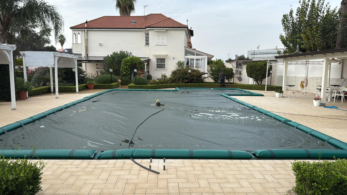 Telo di Copertura invernale per piscina di  mt. 12,00x7,00 incluso tubolari